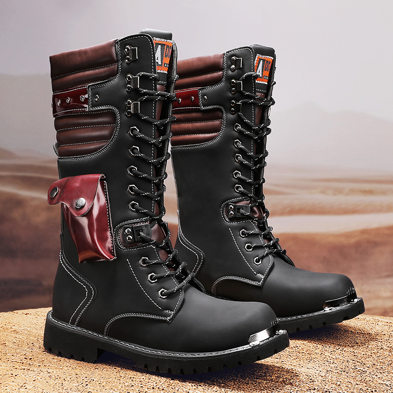 Anti Loop Rubber - Men's high top motorcycle boots spring