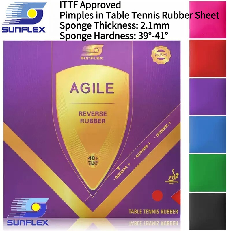 Table Tennis Rubber Anti Spin - SUNFLEX AGILE Colorful Table Tennis Rubber