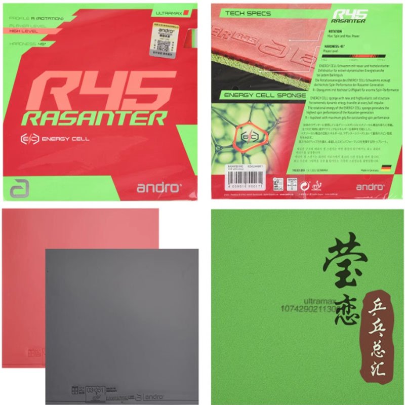 Table Tennis Paddle Set - Andro Rasanter R45 47 50 C45
