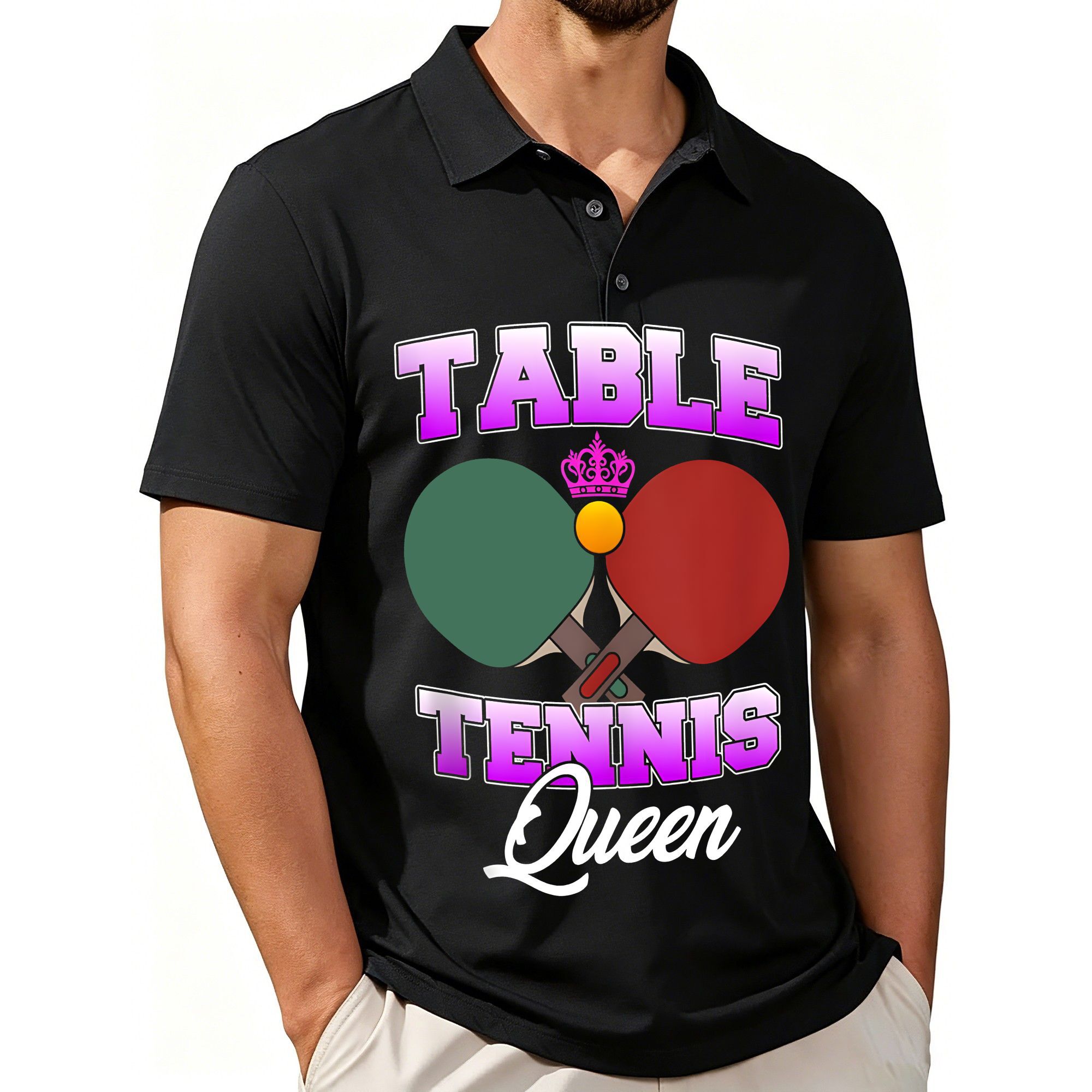 Table Tennis Queen - Table Tennis Queen Print Men's Short-Sleeved