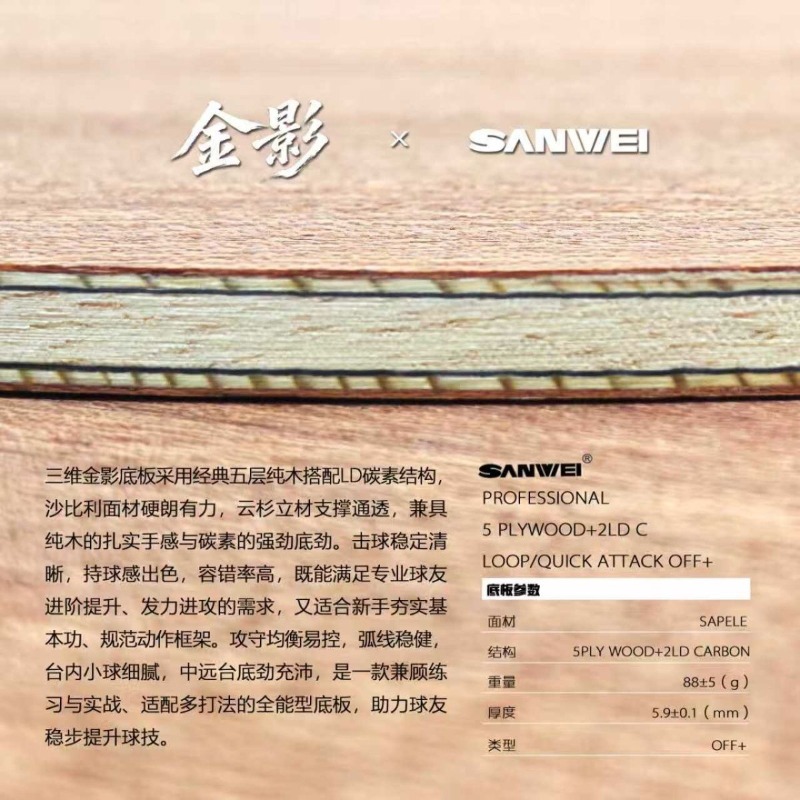 SANWEI Golden Shadow Super 75  - đánh giá và giá Xu Xin Table Tennis