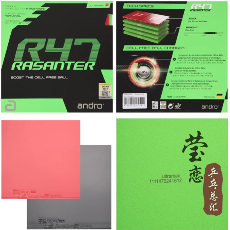 Andro Rasanter R45 47 50 C45 4 - đánh giá và giá Table Tennis Paddle Set